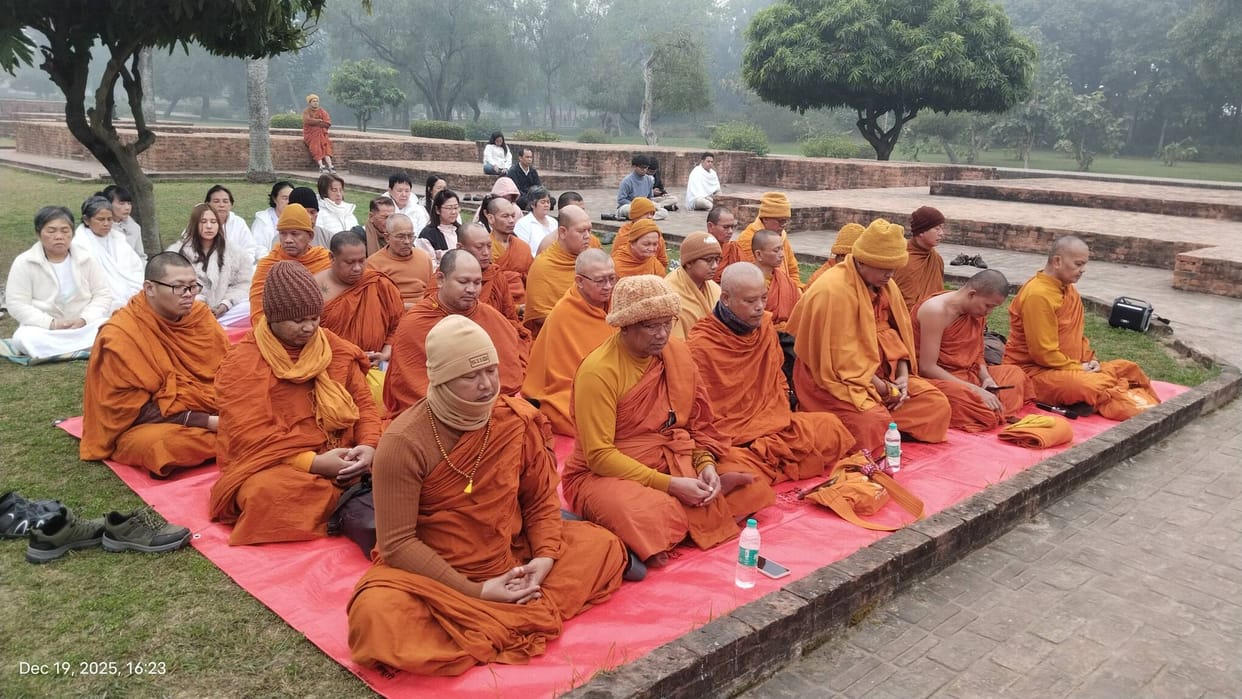 Followers from Thailand performed puja