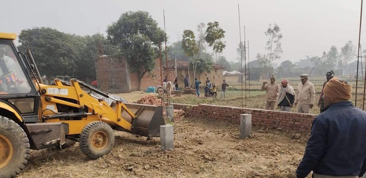 The pillar was built the day after the encroachment was removed, but the forest department demolished it.