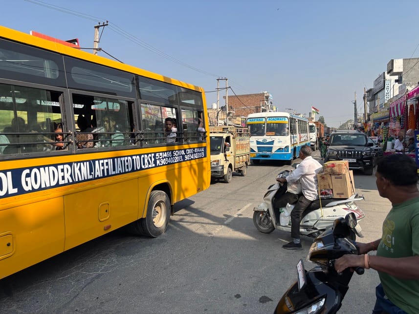 There is no parking facility in the main market.