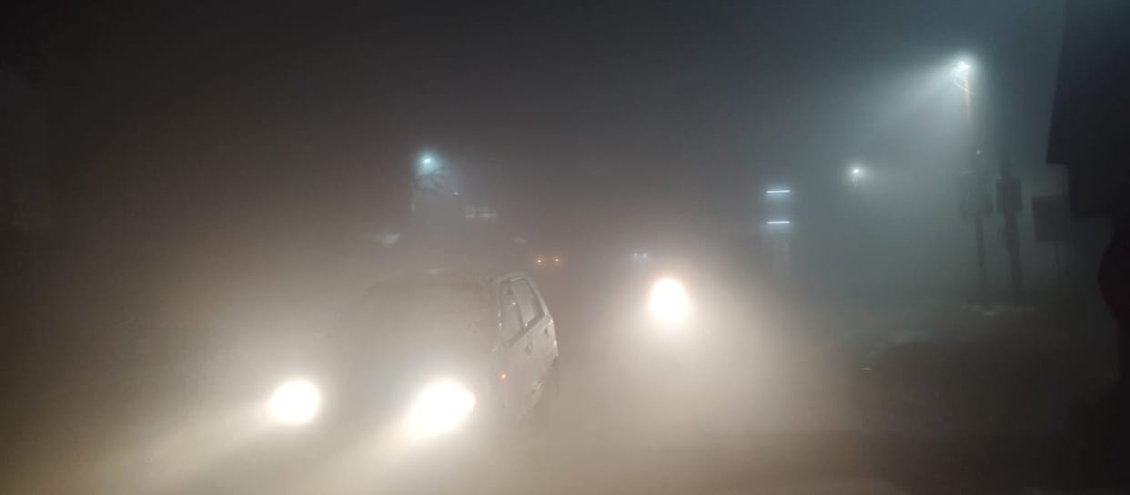 Dense fog and frost prevailed...12 superfast trains were delayed by hours.