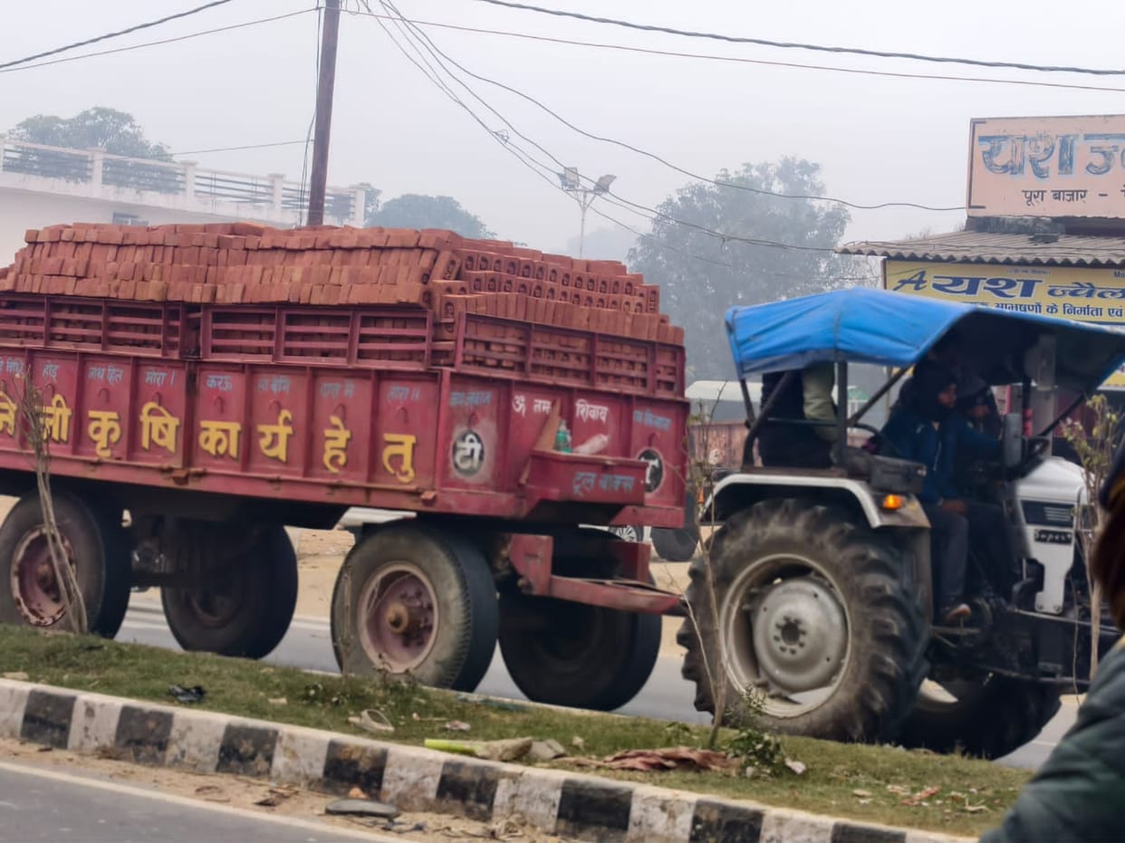 Overloaded tractor-trolleys are running like death on the roads