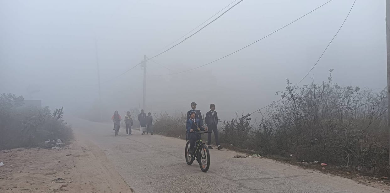 Fog in the morning and evening, cold winds throughout the day increased the chill