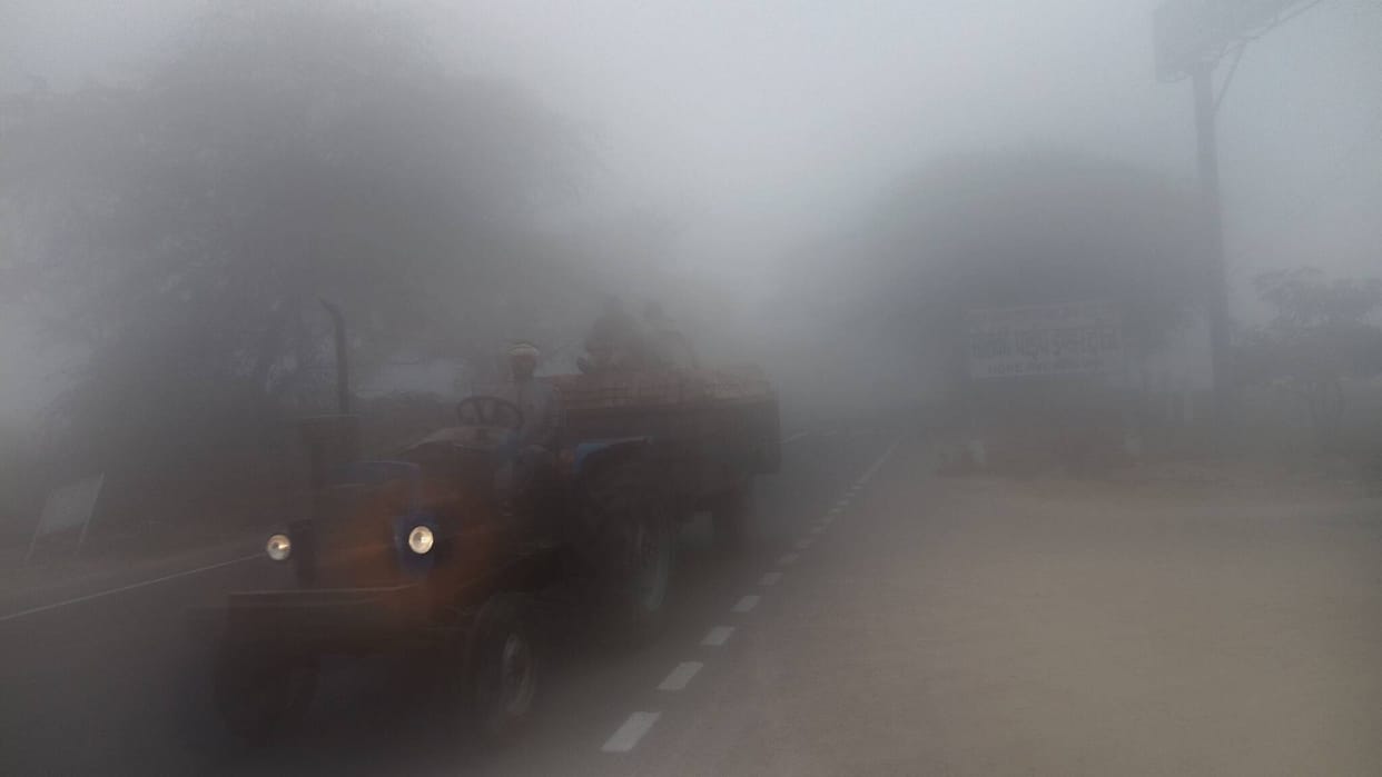 Dense fog and cold wave disrupt normal life, temperature drops