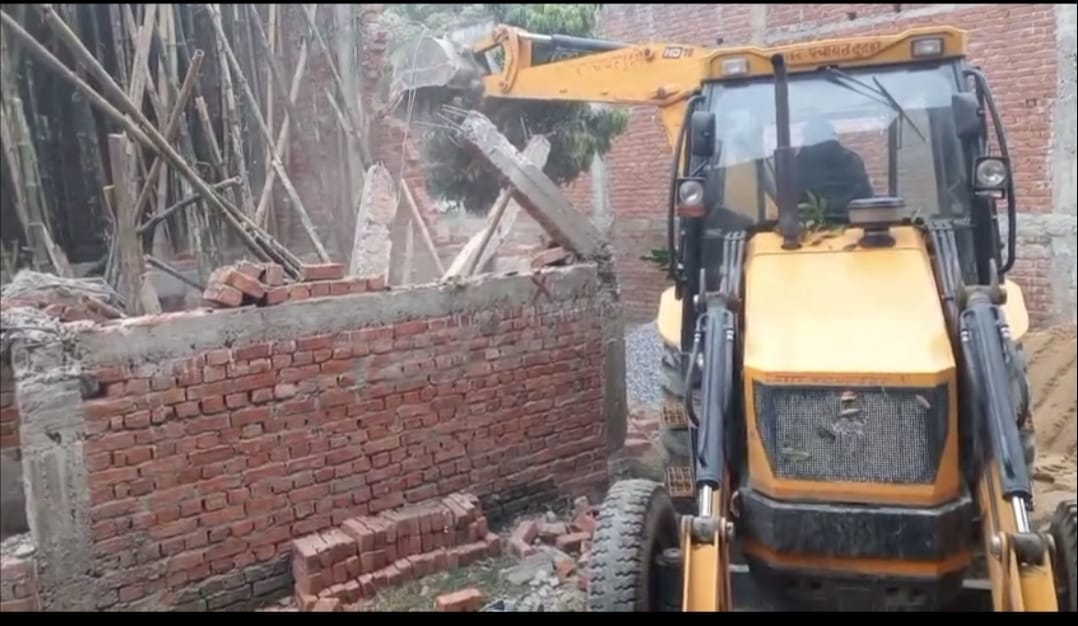 Illegal constructions were two, but the bulldozer was used on only one... villagers are angry.