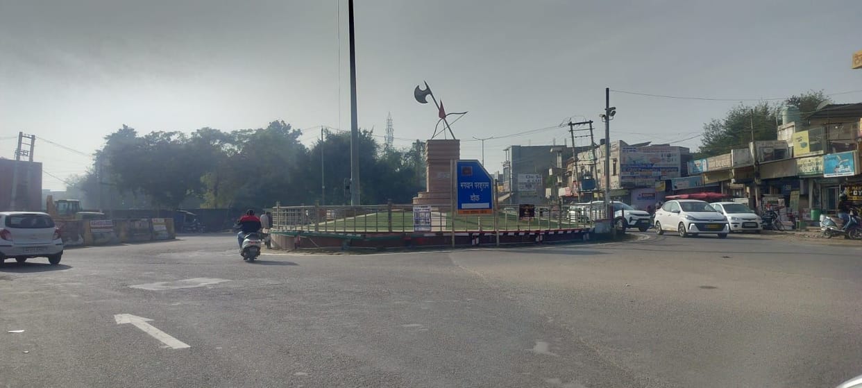 Illegal hoardings removed from Parshuram Chowk, providing relief to motorists.