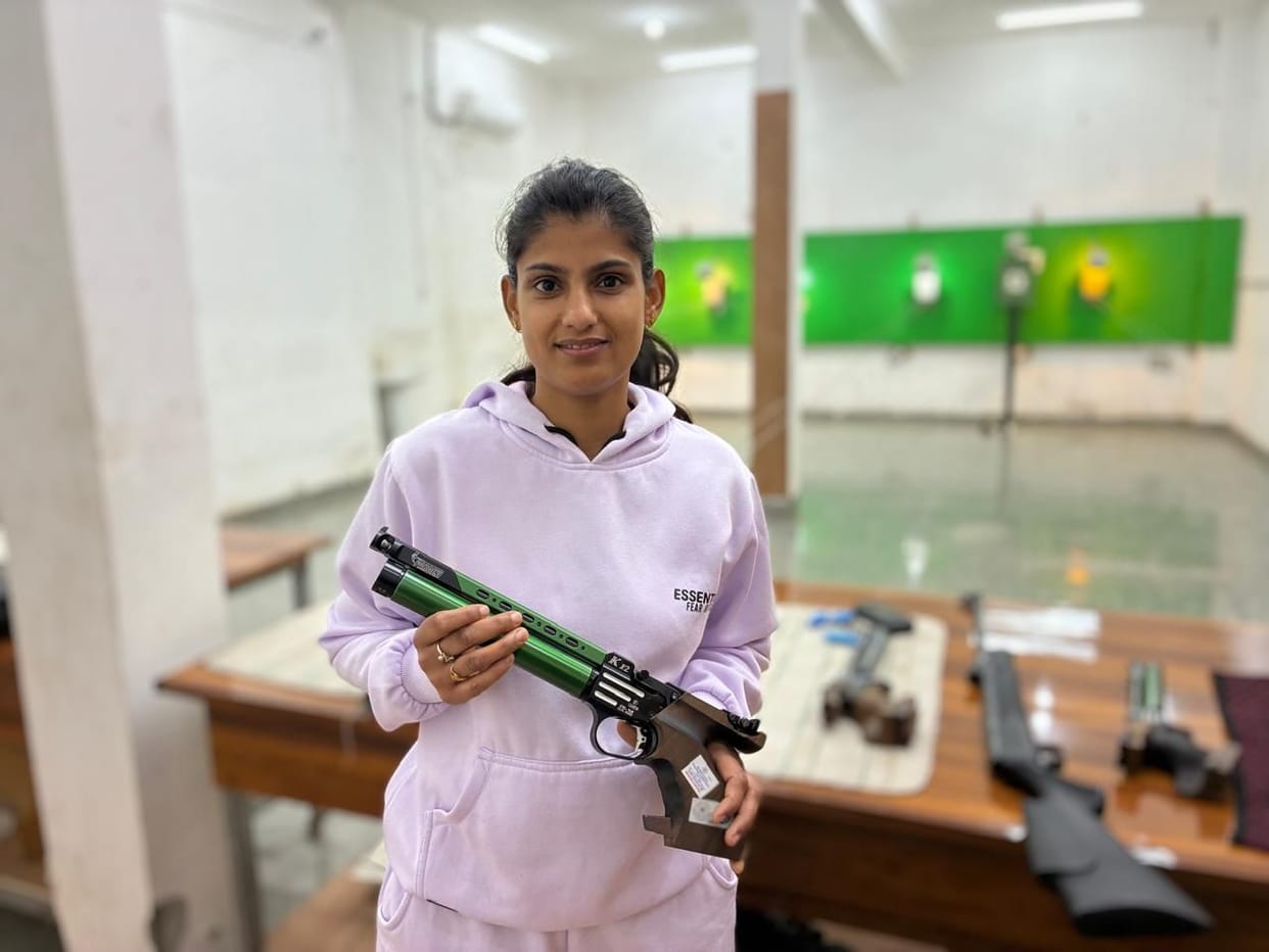 Sarala won the title of renowned shooter in the national shooting competition.