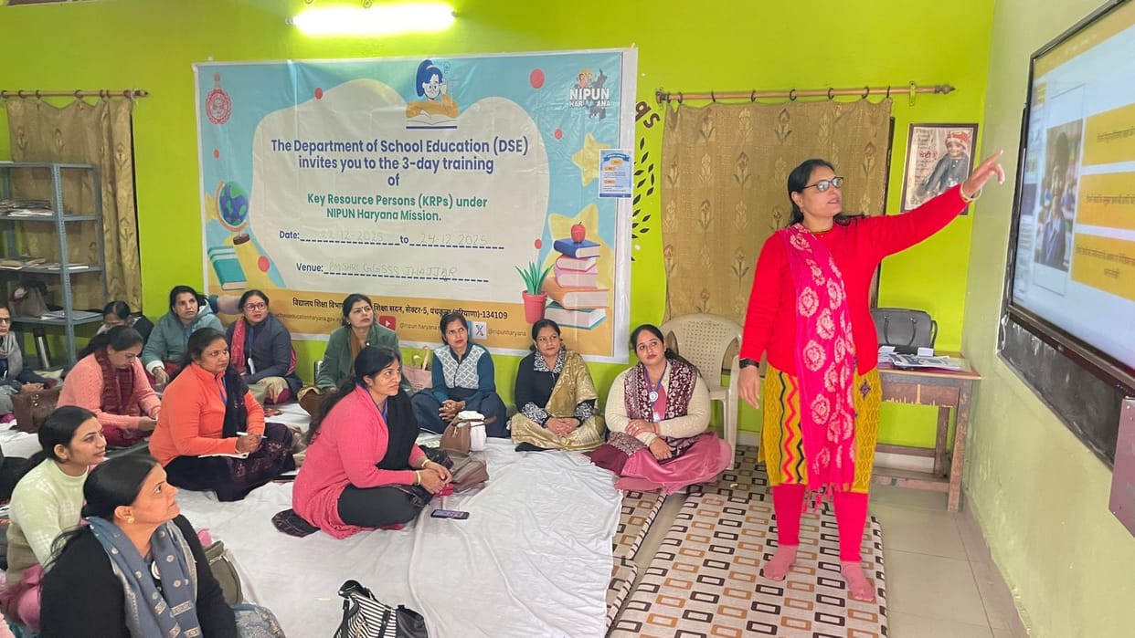 38 trainers are undergoing training in the Nipun Haryana Mission.