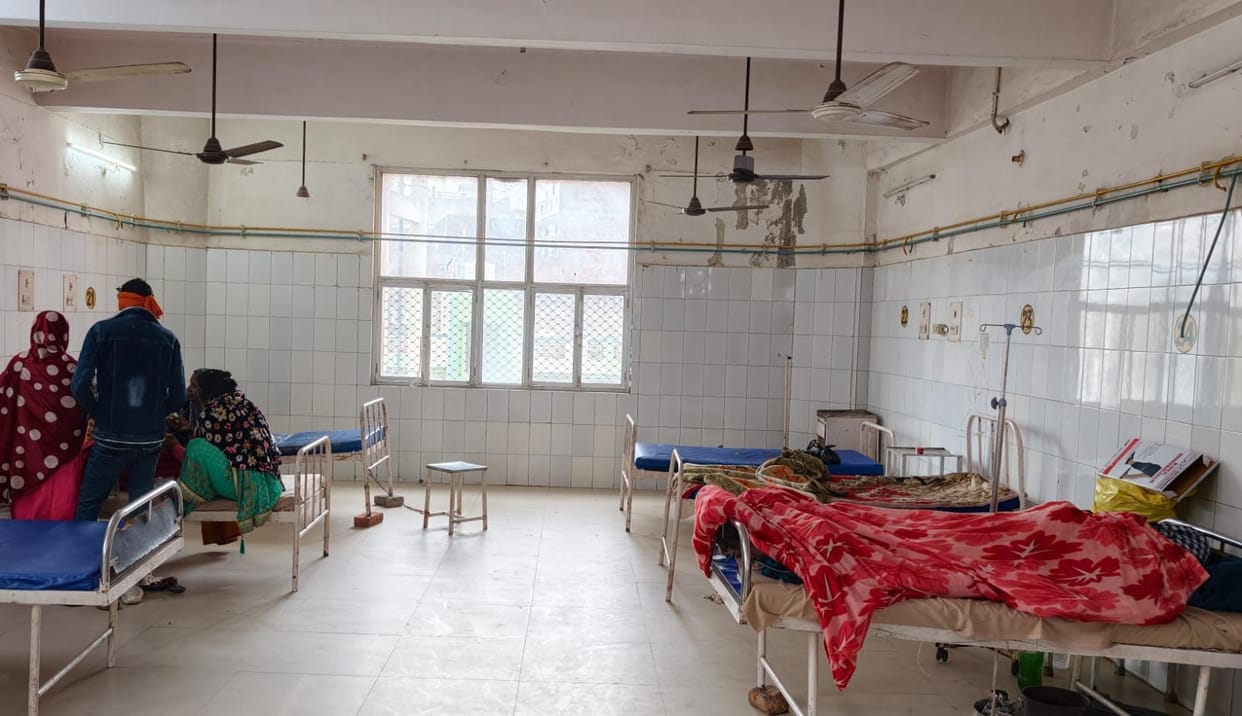 There are no curtains on the ward windows, and heaters are not providing warmth due to low voltage.