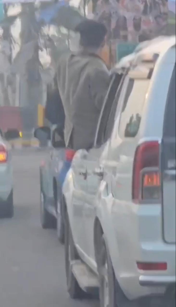 Video of stuntman sitting on car window goes viral