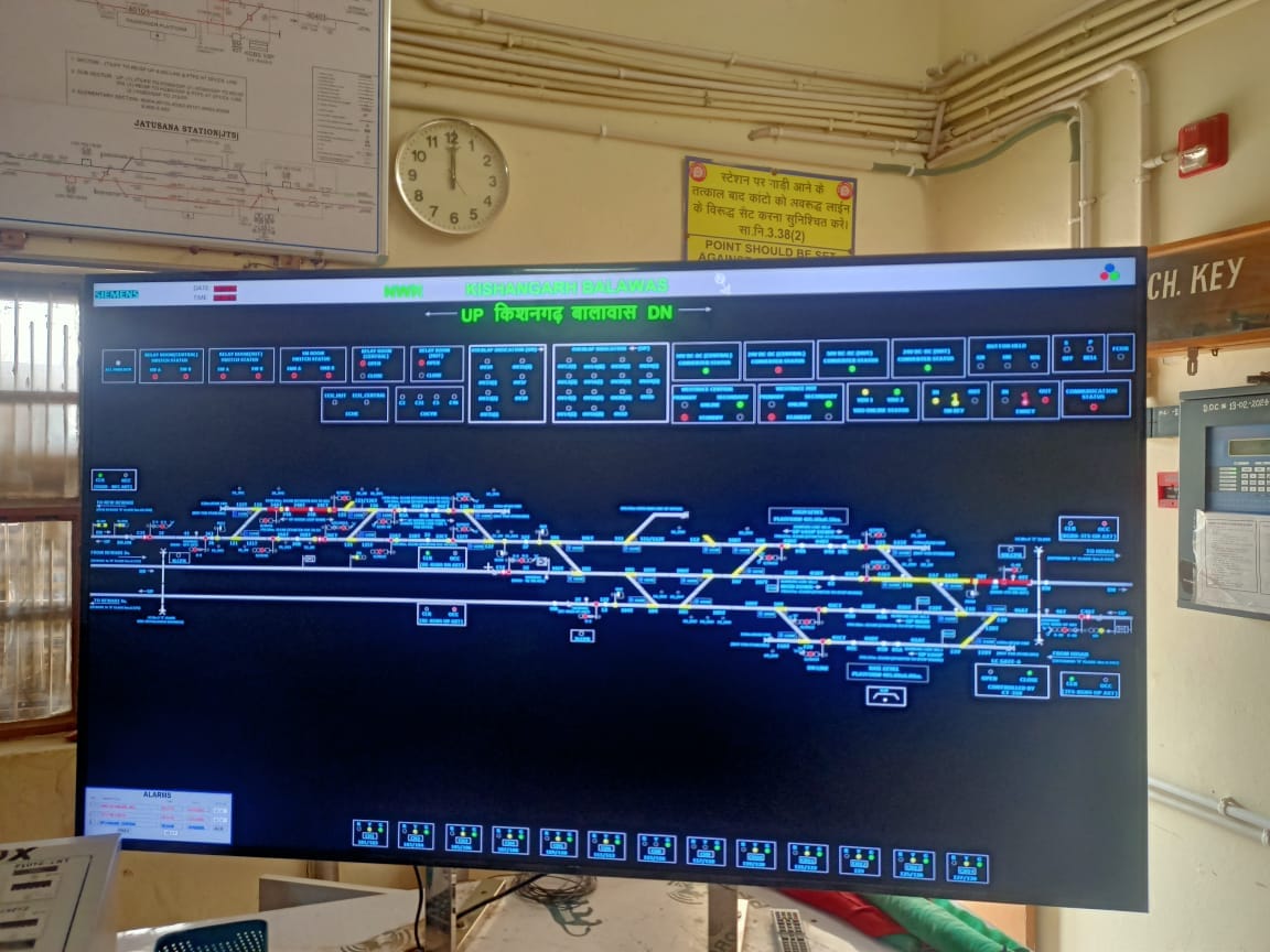 1873 meter long loop line installed, will facilitate handling between New Rewari station and Rewari-Hisar section