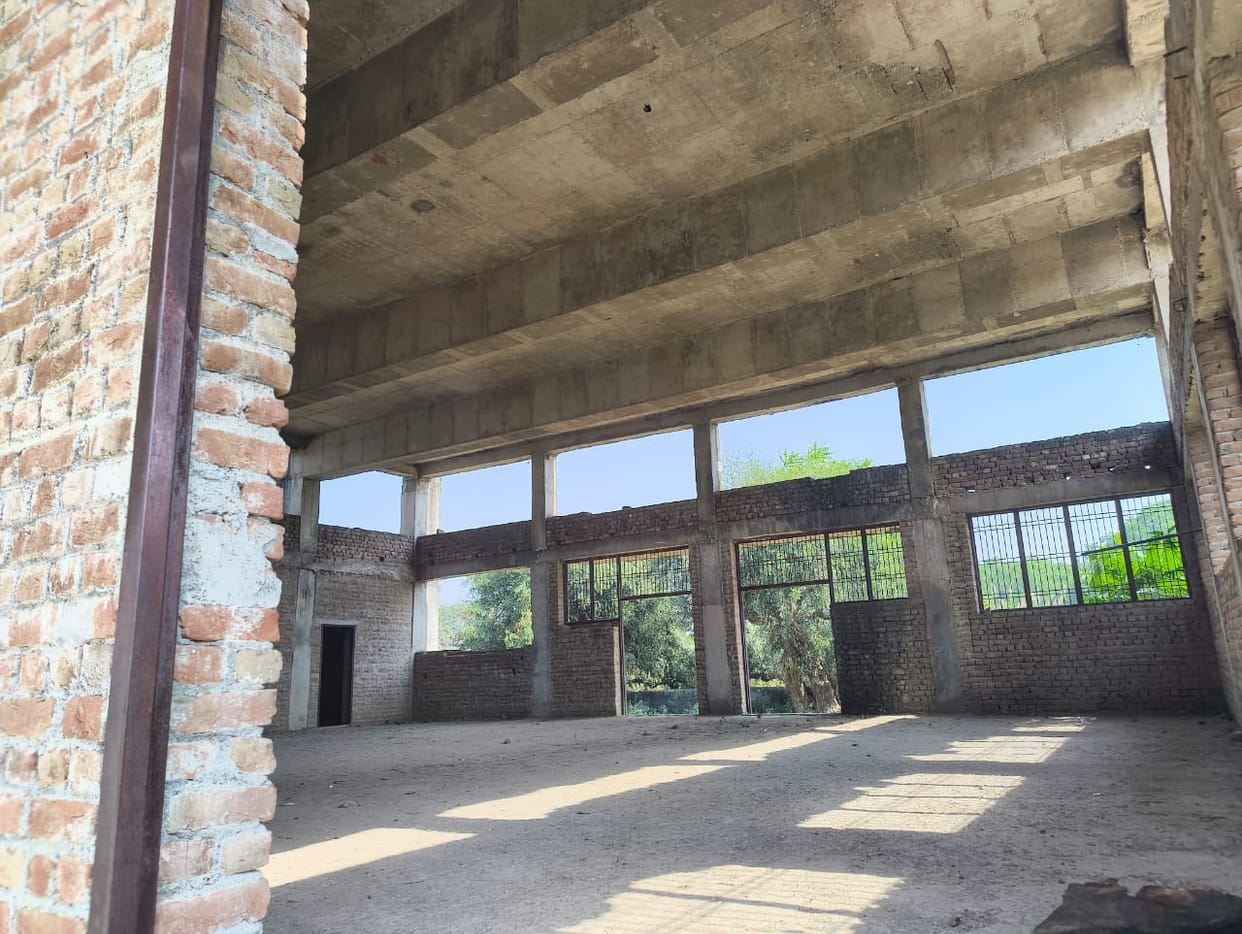Mini sports stadium building in Kanwali village is in bad shape