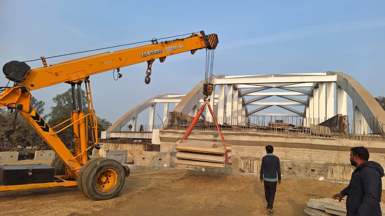 One side of railway overbridge will open in January