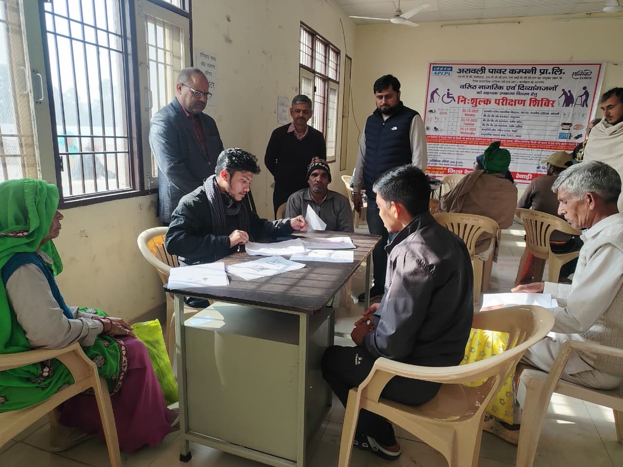 A health check-up camp was organized for persons with disabilities and senior citizens.