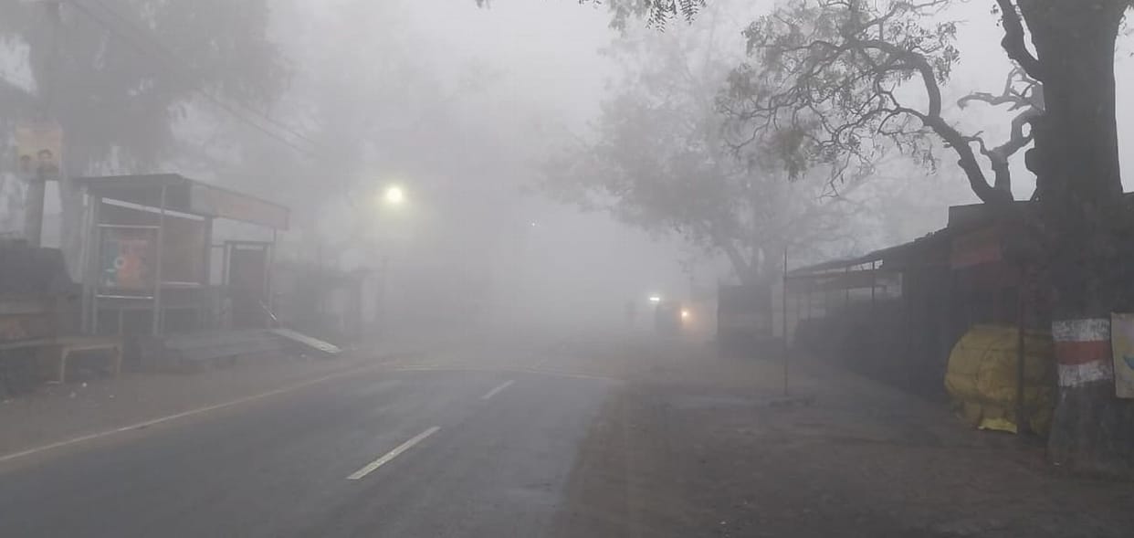 Visibility became zero on the highway and also in the city.