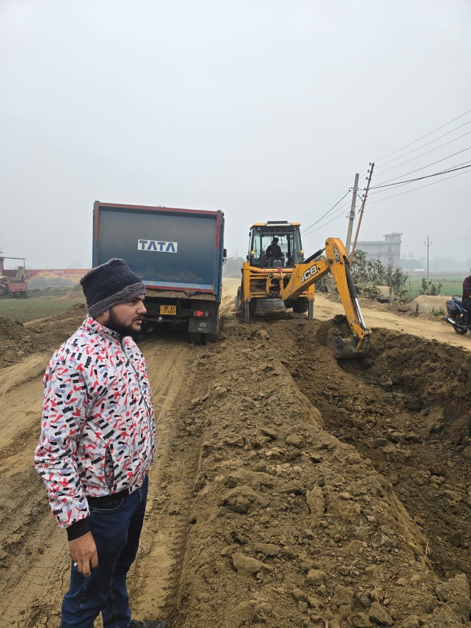 Vehicles will be running at full speed on the Nawalpur-Lar bypass in two months, work has started again.