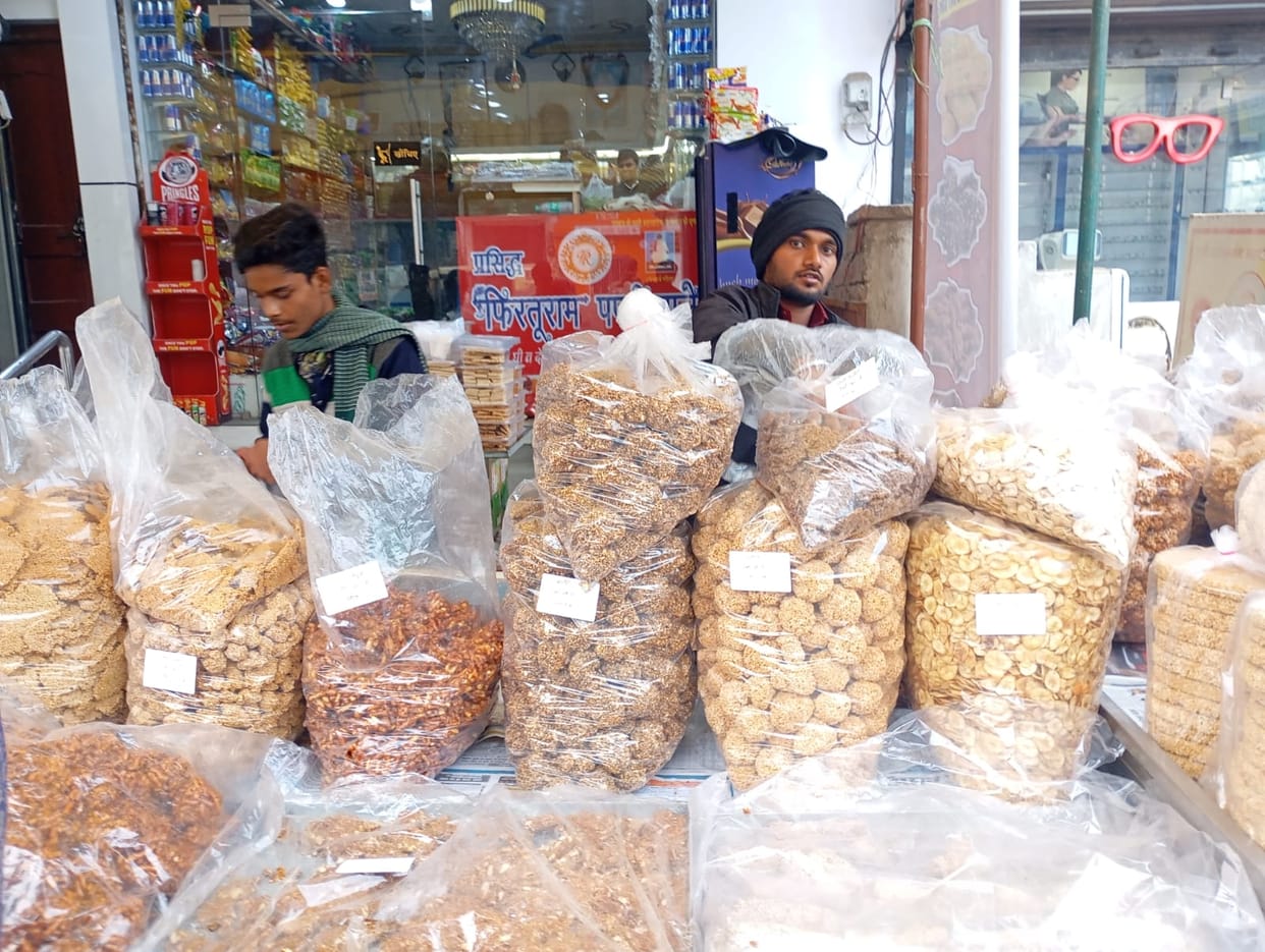 Preparations for Makar Sankranti begin, shops selling lai and bangles are getting decorated.