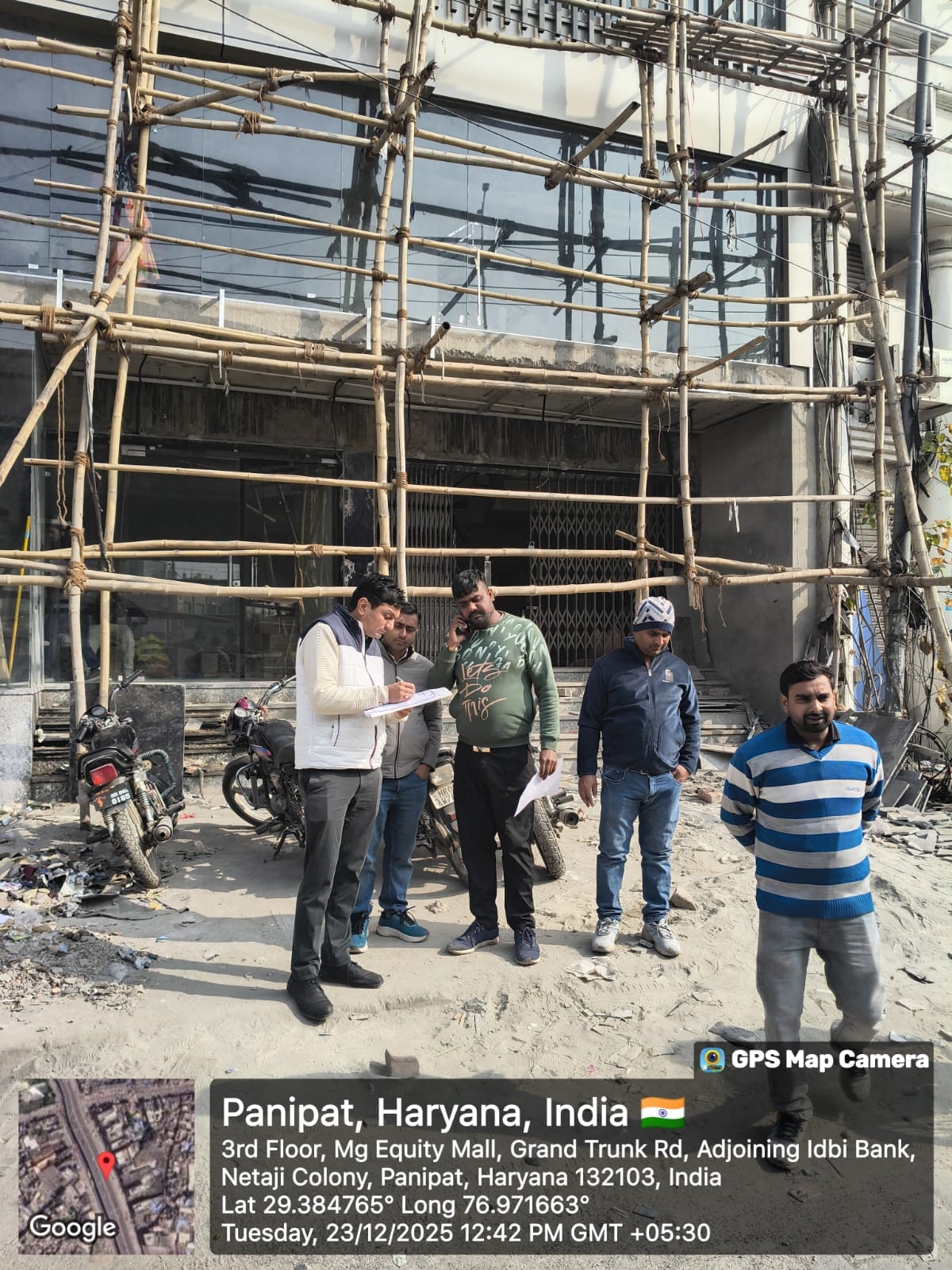 The corporation caught construction work going on at 15 places and imposed a fine of Rs 75,000.