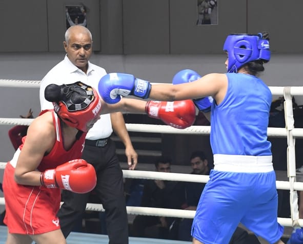 City's Ragini, Anamika and Sonia in the finals of boxing