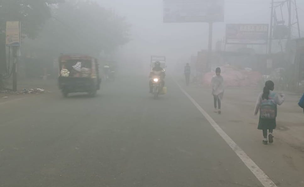 The city, covered in a blanket of fog, was left reeling by the cold winds.
