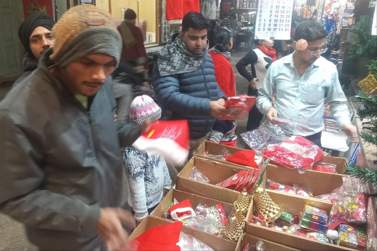 The markets are bustling with activity in preparation for Christmas.