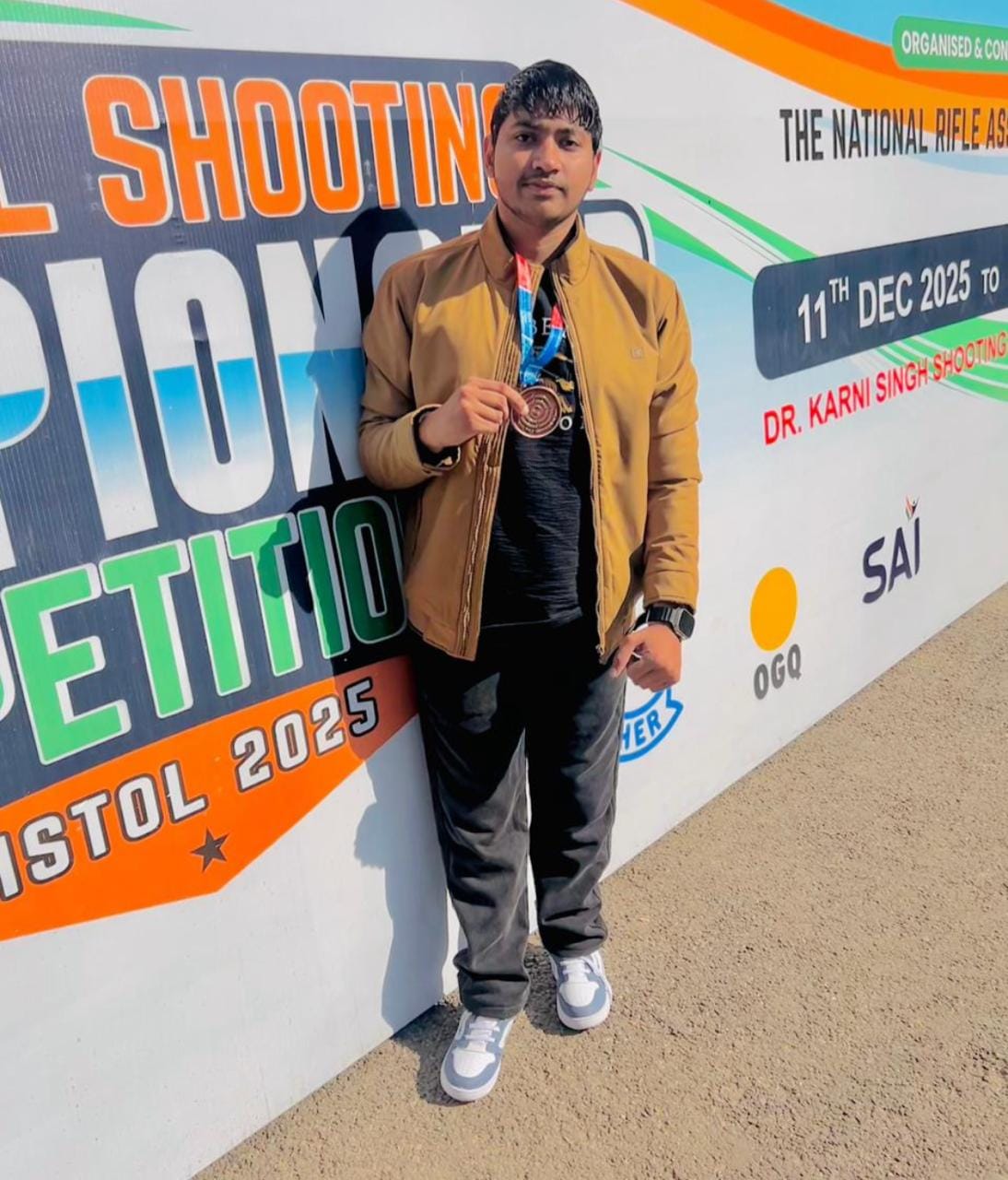 Nitin won a bronze medal at the National Shooting Competition.