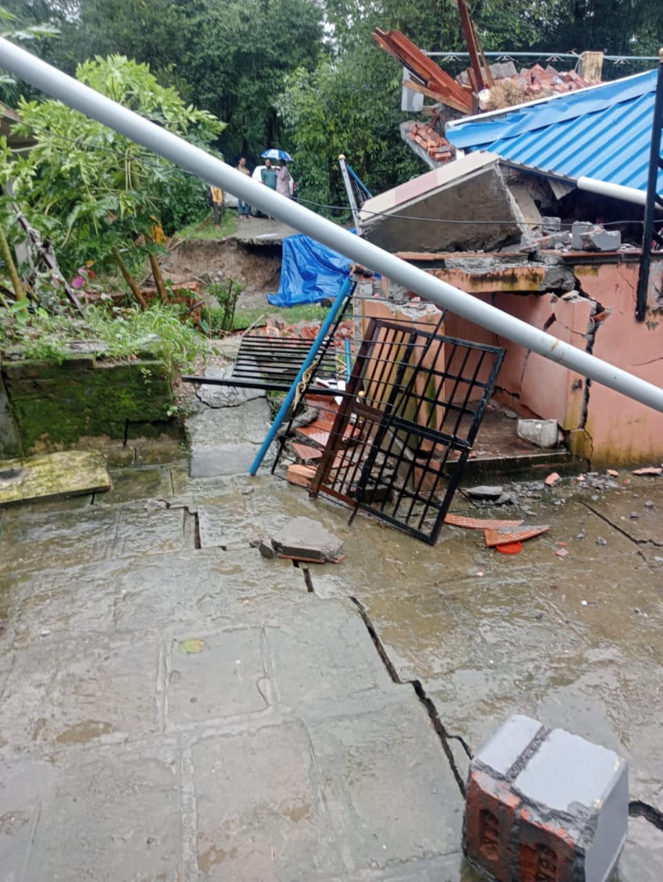 The disaster left many families homeless; blasting shook the Masyana hills.