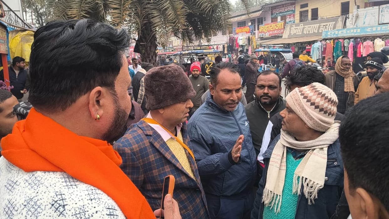 During the marking in the city, the angry businessmen calmed down after being explained.