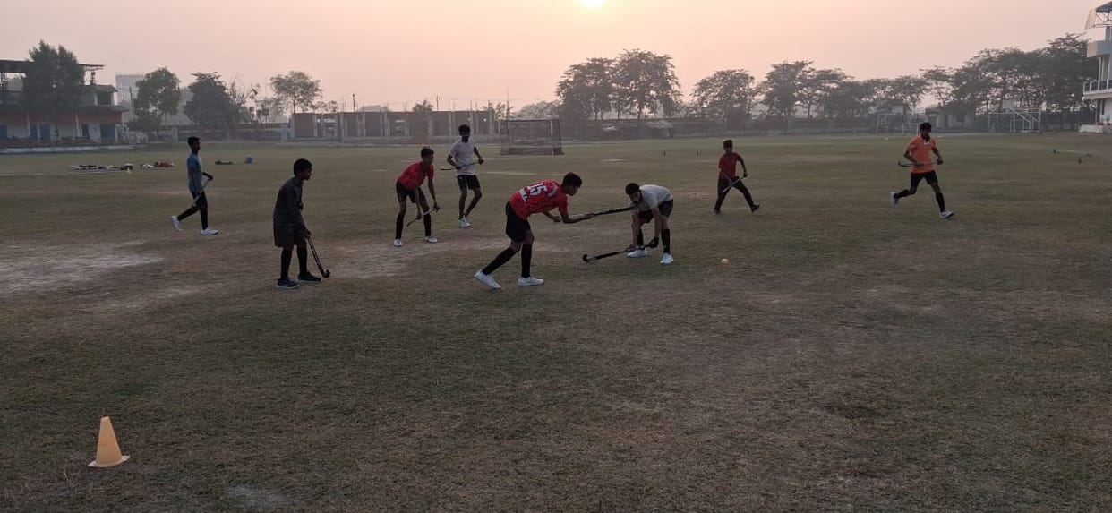 In the district-level 5-a-side junior boys' hockey tournament, Team Stadium D emerged as the winner