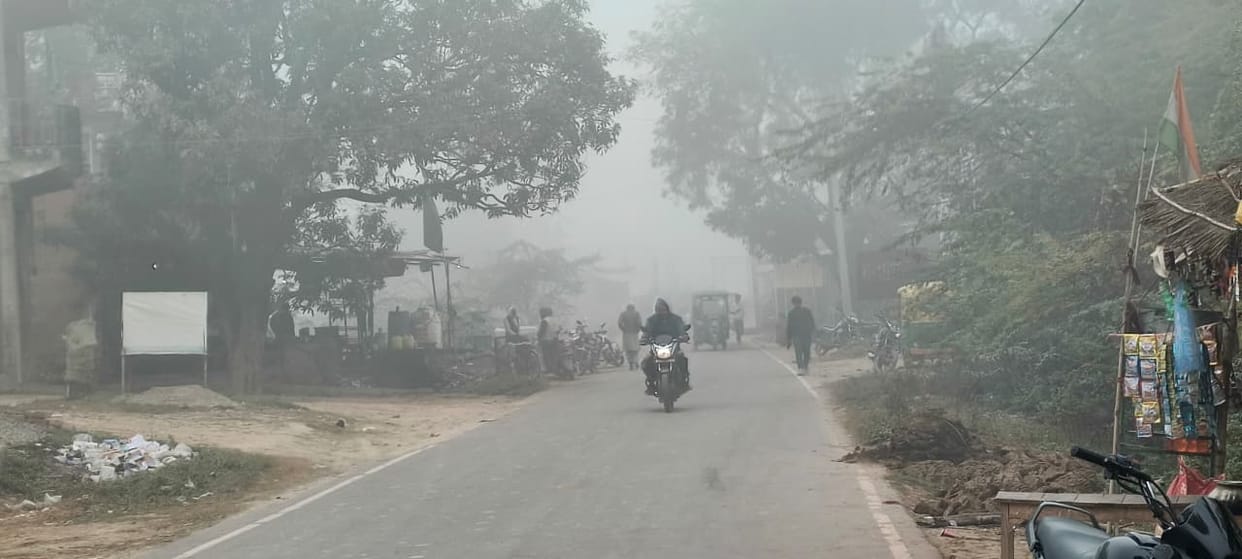 The harsh effects of cold weather and fog... rail and road traffic affected