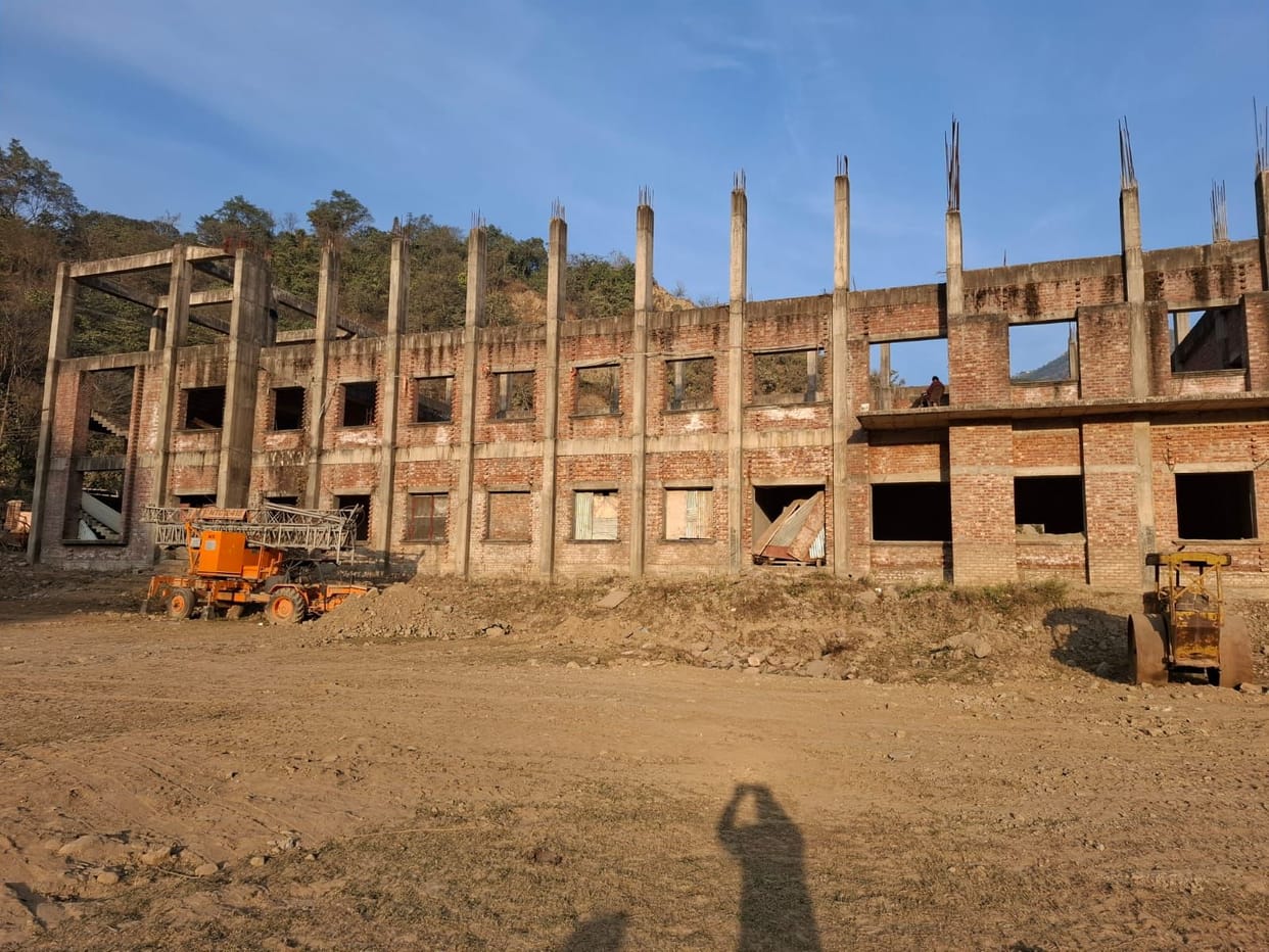 The construction of Dharampur College building stalled due to budget