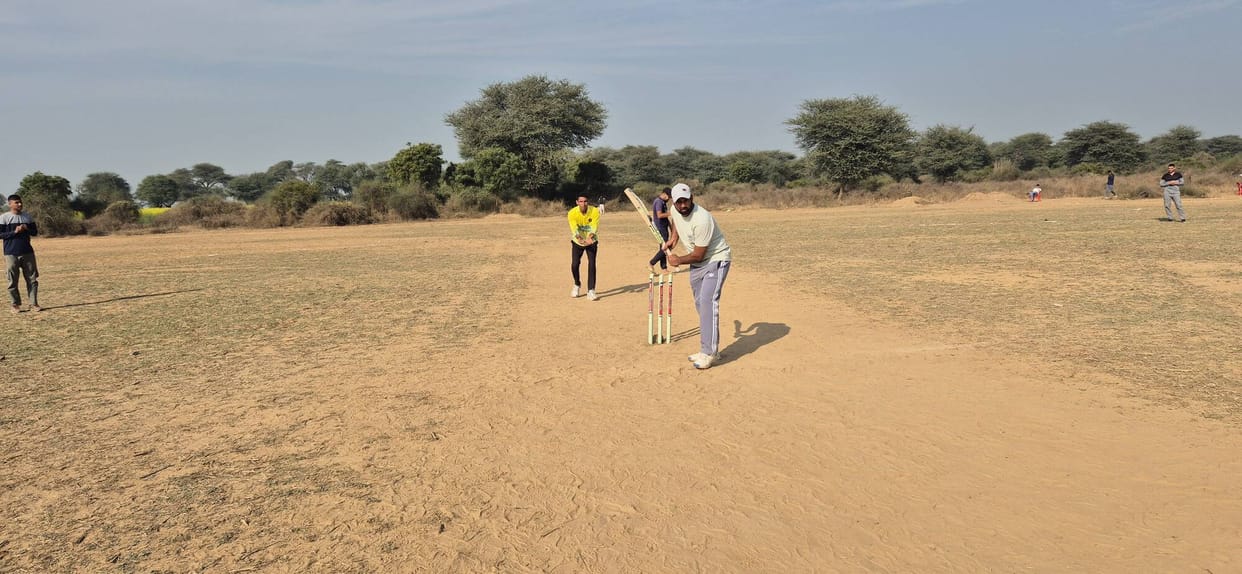 In the cricket competition, Akshat Panchour's team defeated Jhadli.