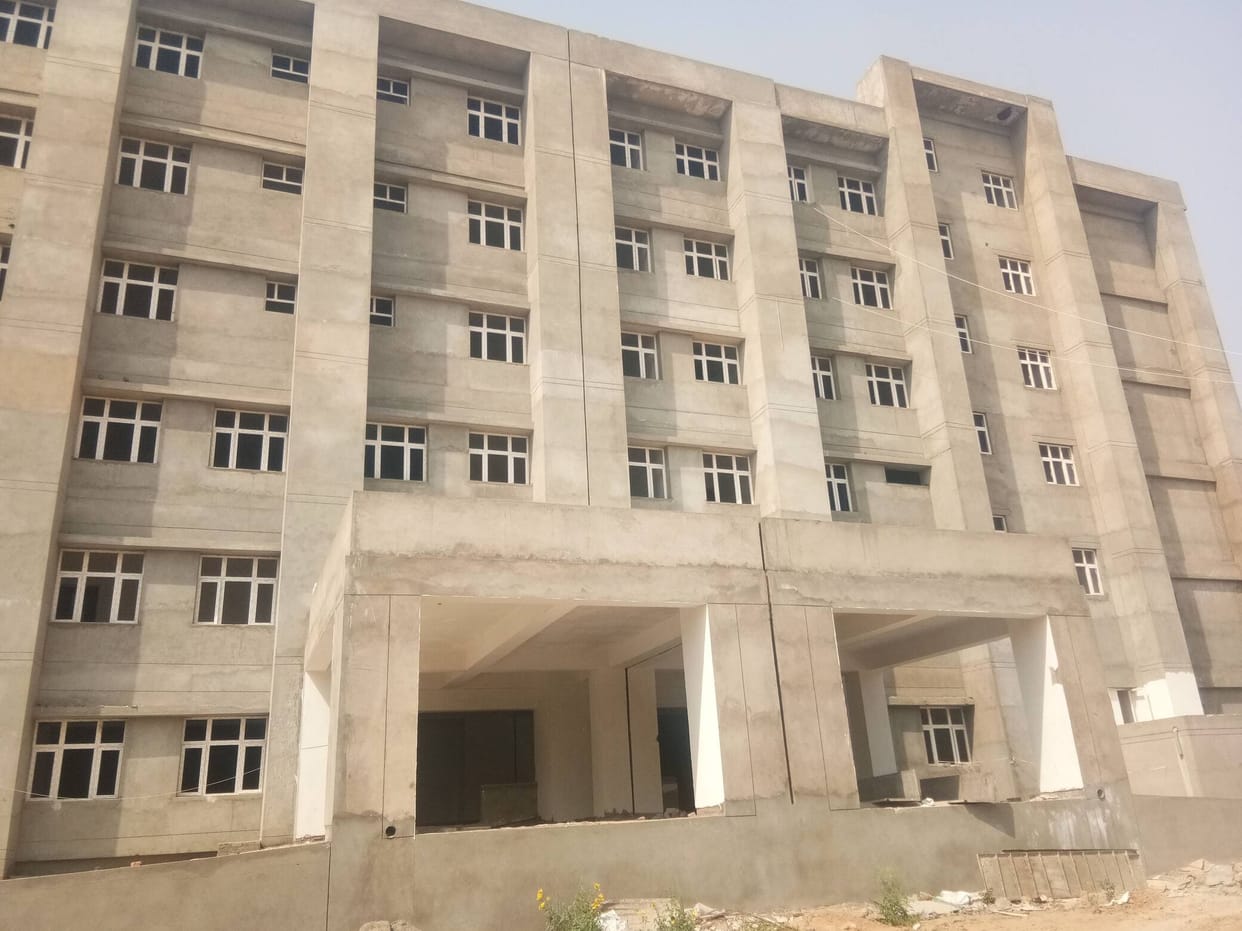 The seven-story modern building of the civil hospital in Mahendragarh is expected to be completed soon.