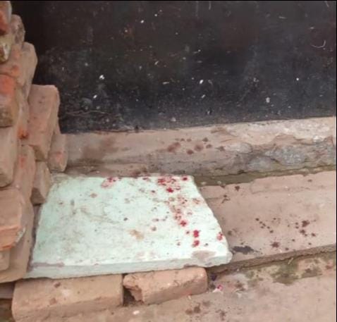 Blood stains on the walls are giving testimony of the incident