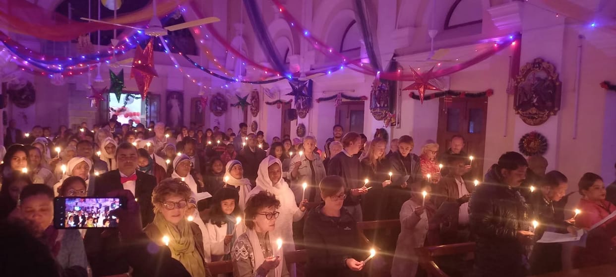 Churches were crowded with people, who said, "Merry Christmas."