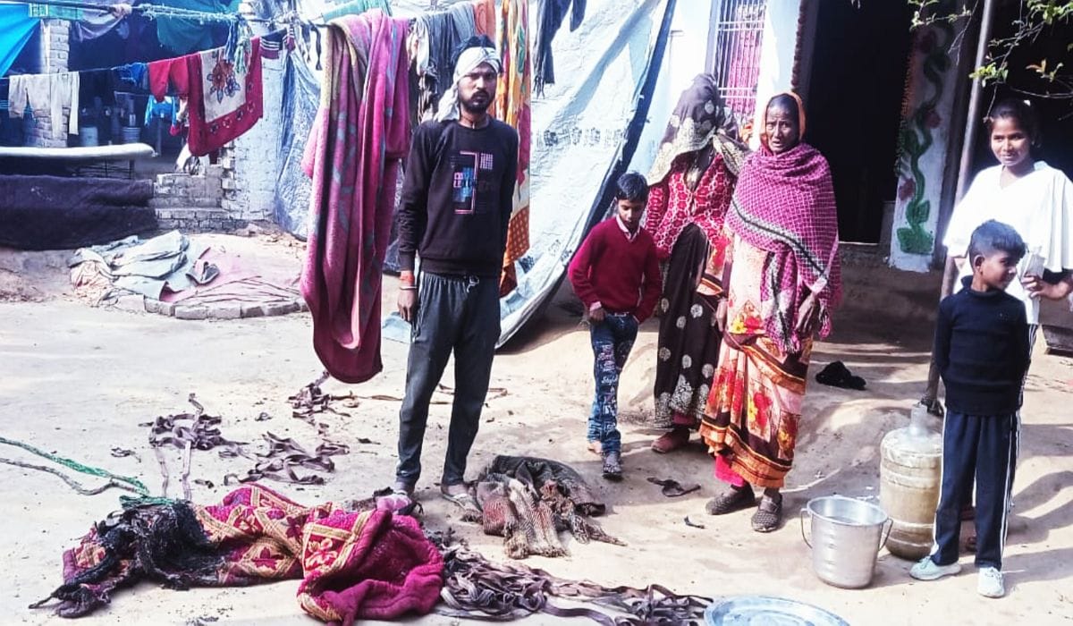 Bed and clothes burnt by falling candle