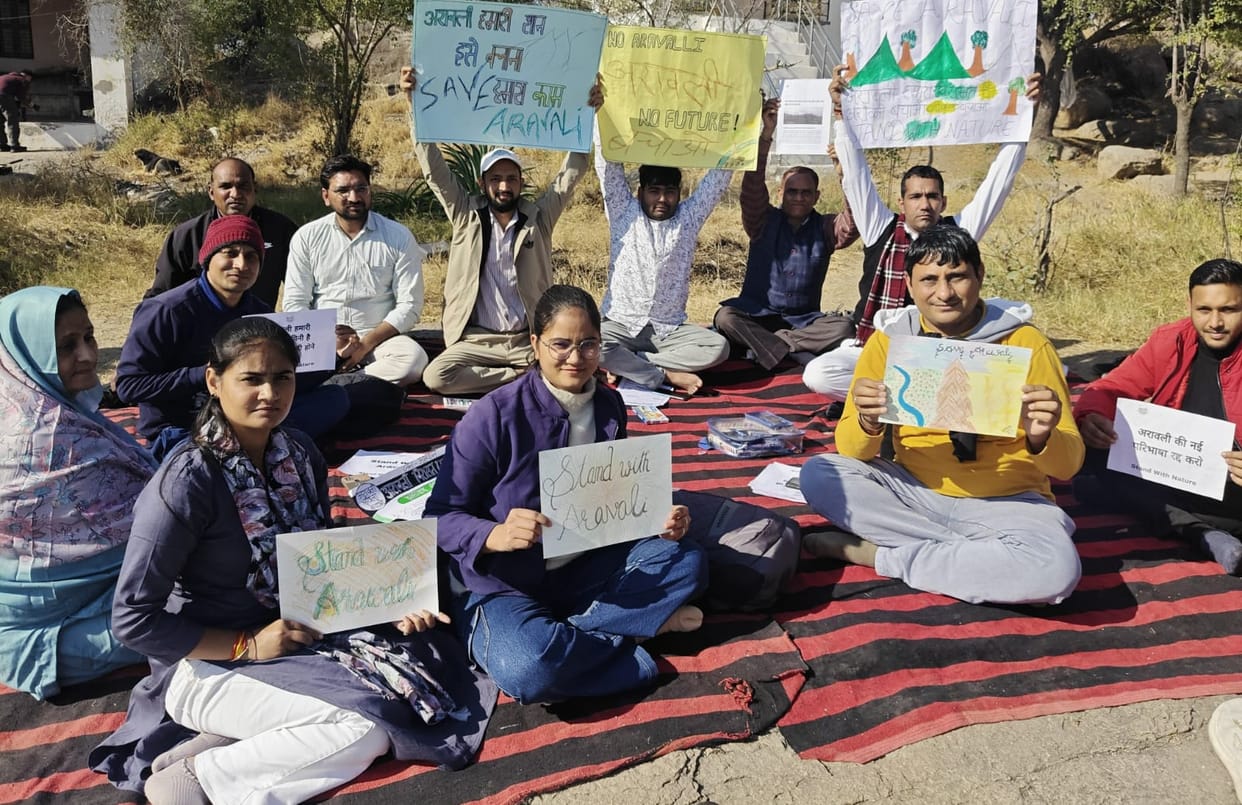 Fasting on Mankawas mountain to save the Aravalli mountain range