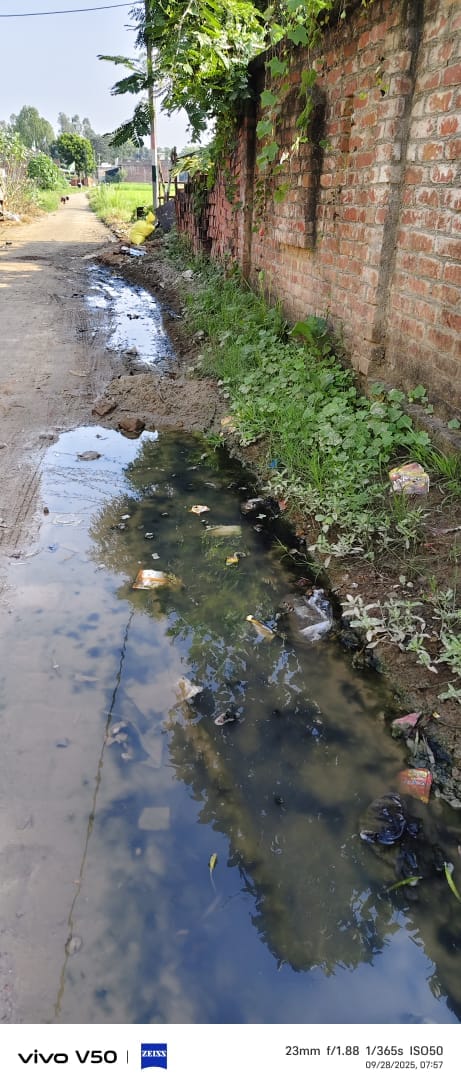 Waterlogging: Drainage pipes were extended from the residential area and connected to the main road.