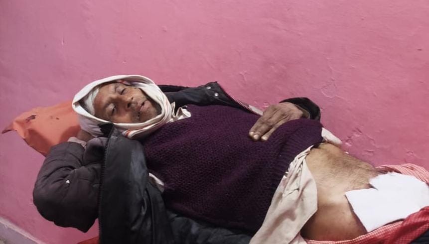 An elderly farmer guarding his field was attacked by a bull.