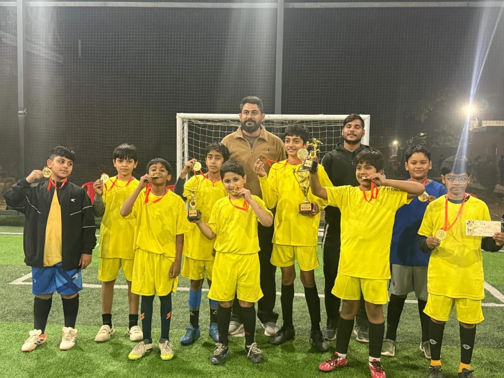 Raghavendra Swaroop Academy won all three matches in the football league.