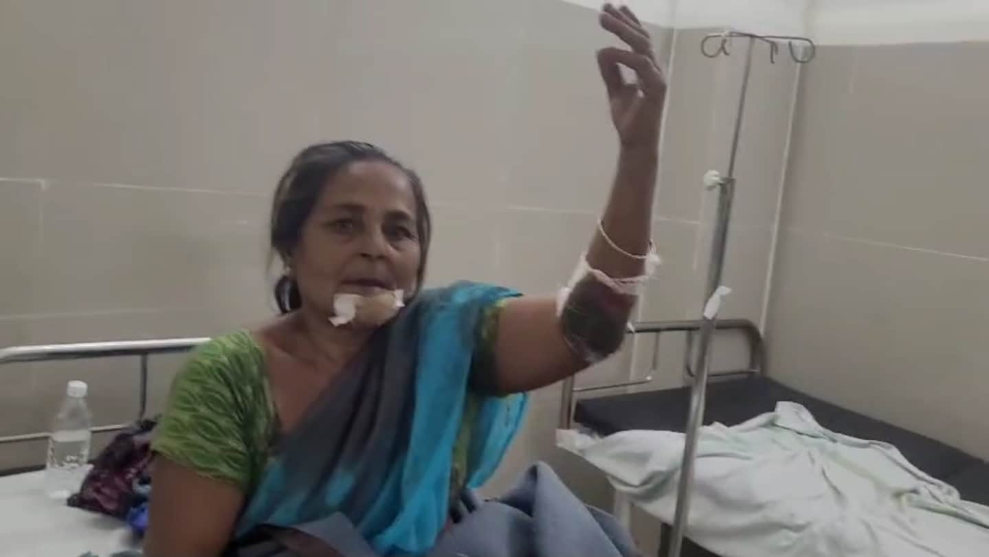 अस्पताल में भर्ती घायल महिला