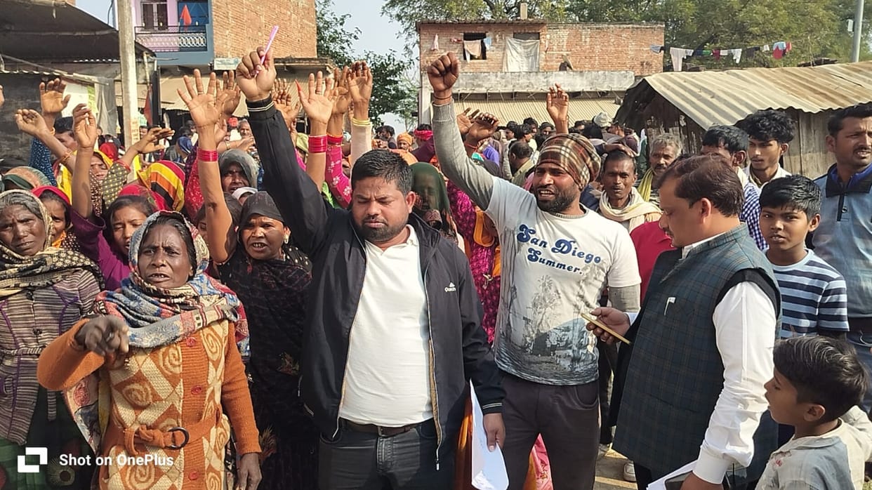 Angered by the beating of people for firewood, villagers staged a protest.