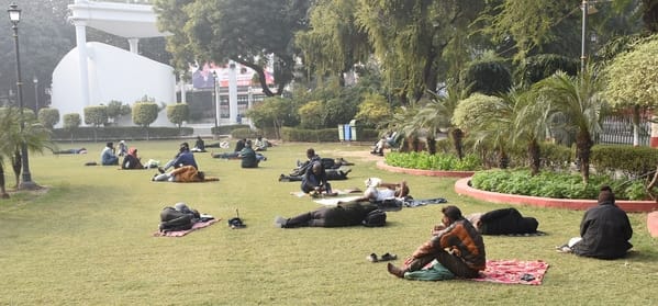 Westerly winds blew in the capital, increasing melting and chill