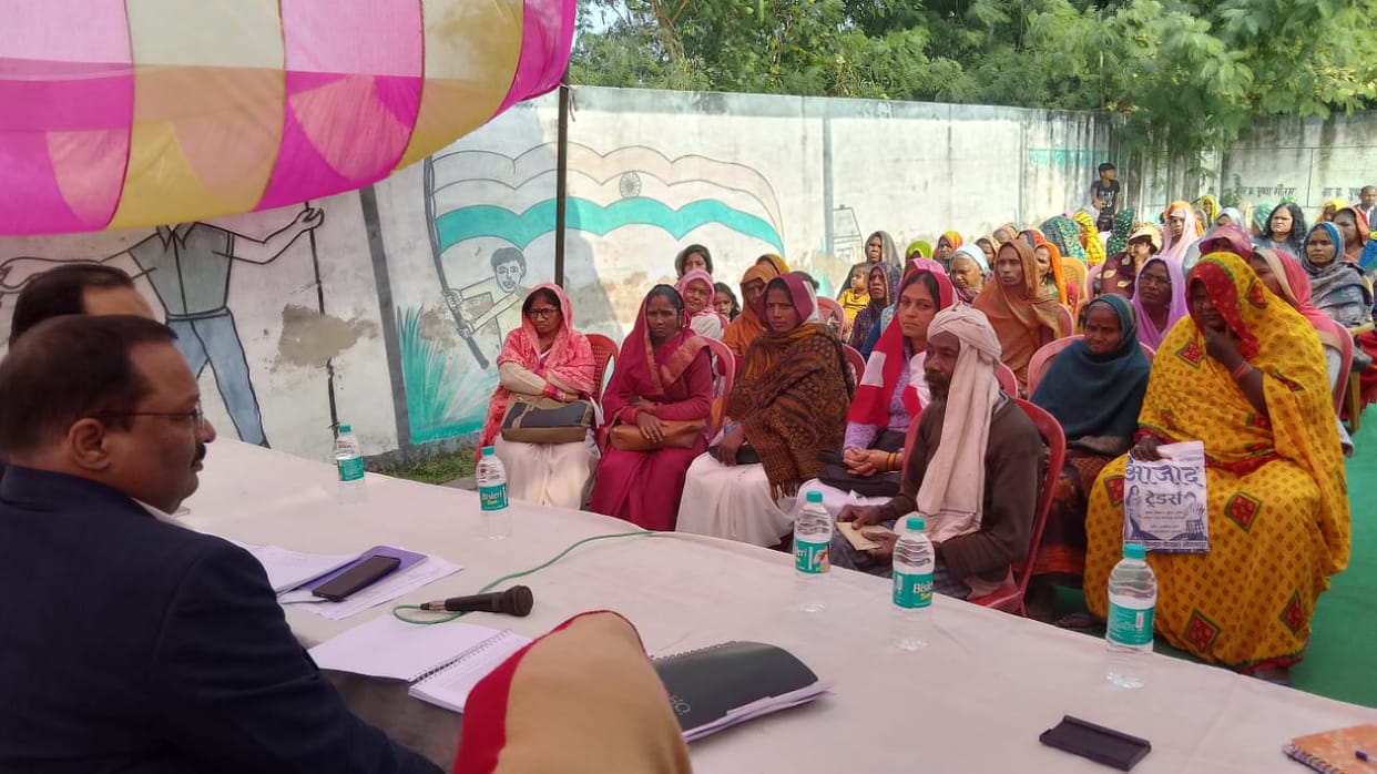 Villagers raised the issues of ration cards, toilets and housing.