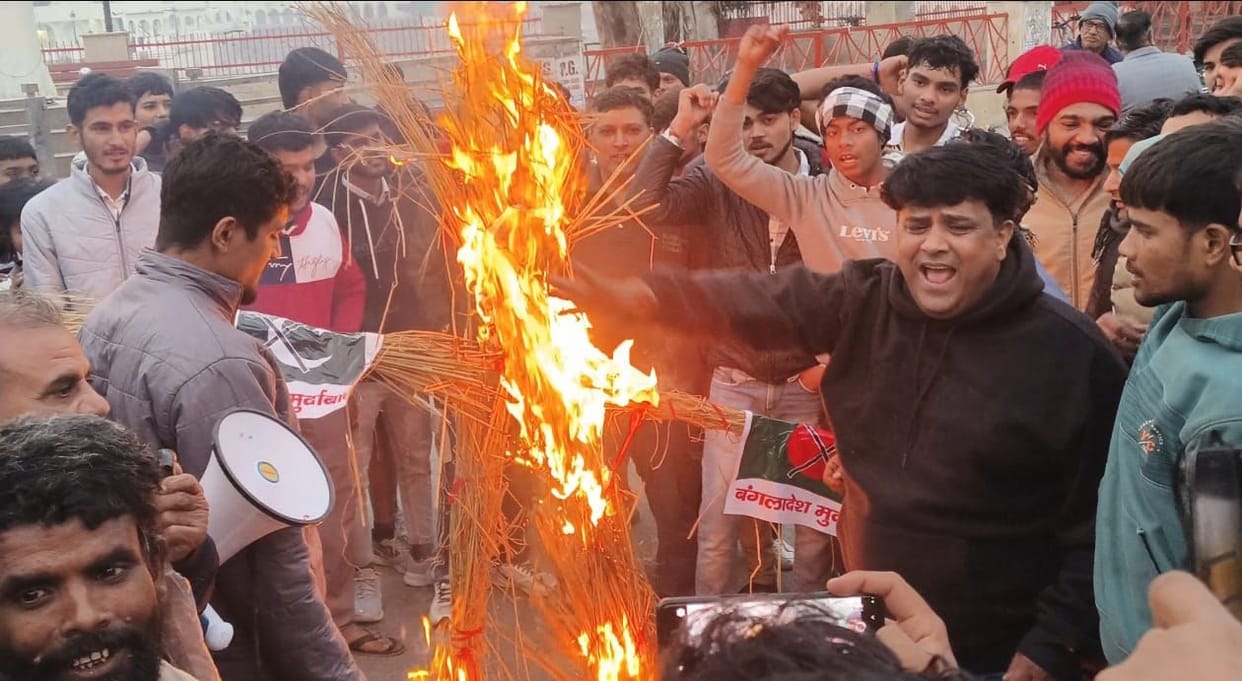 Protests were held against the killing of Hindus in Bangladesh.