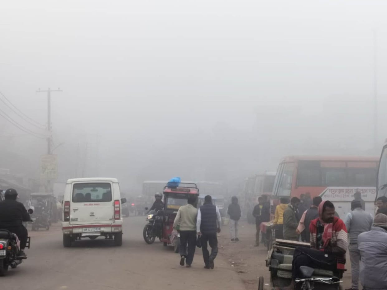Sun did not shine, people shivered due to cold wind