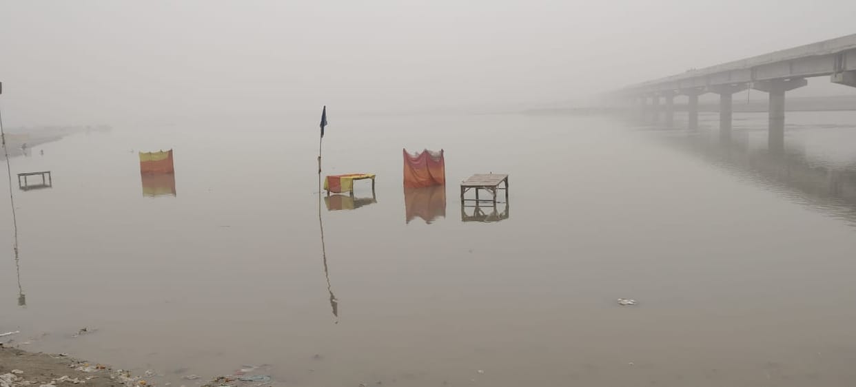 Rising water levels in the Ganges River are causing problems at the ghats.