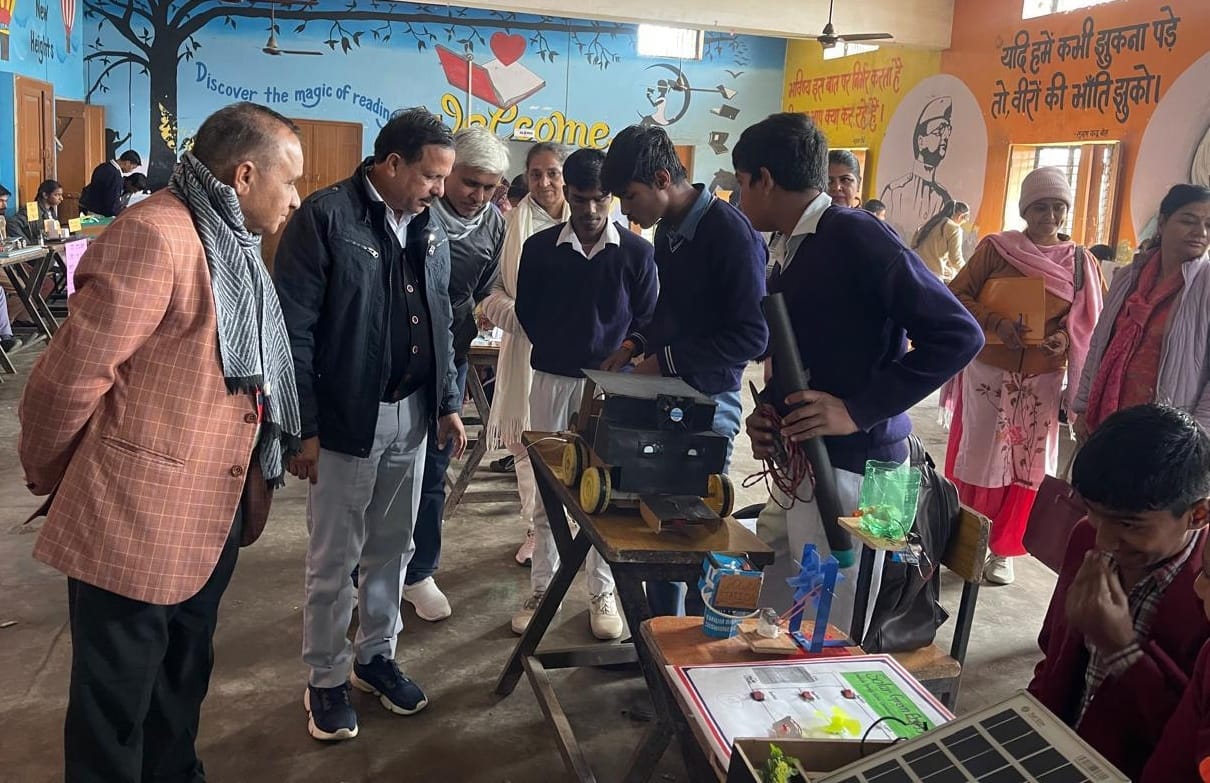Students at the government school in Silauthi were taught yoga.