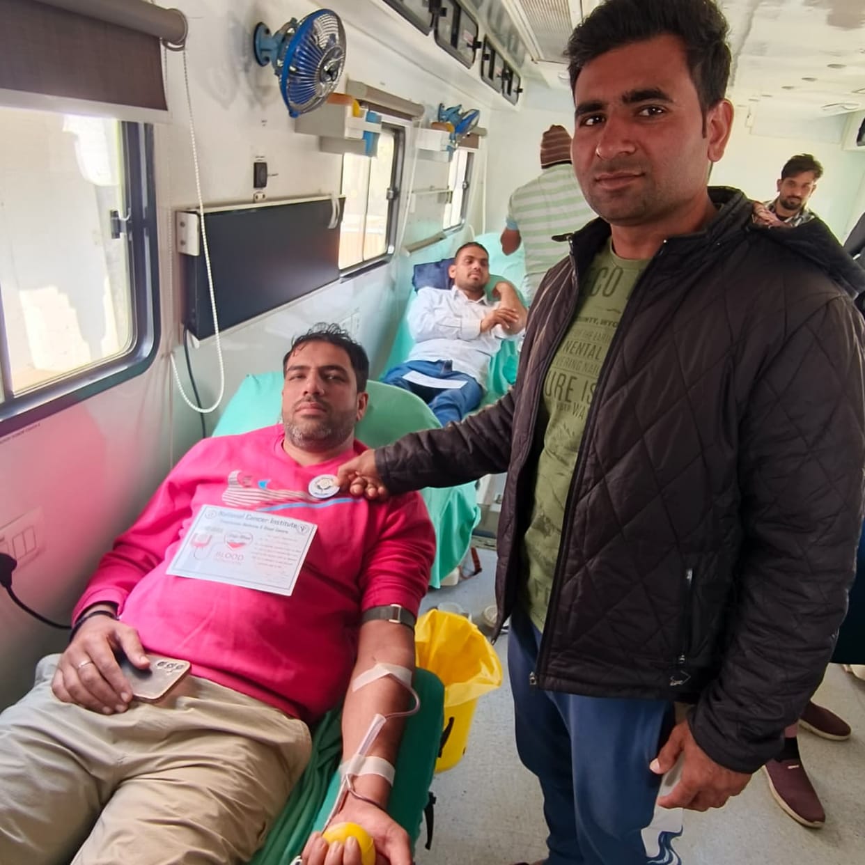 35 young people donated blood at the camp.
