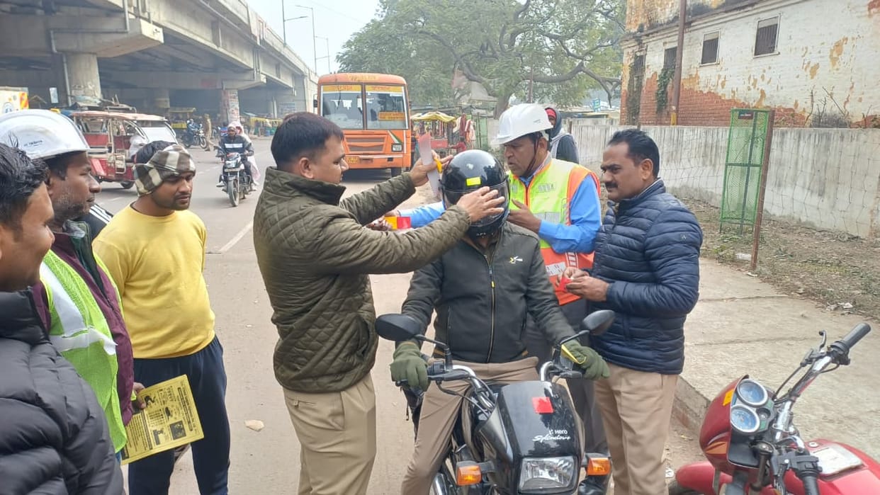 Helmets were worn after informing about traffic rules
