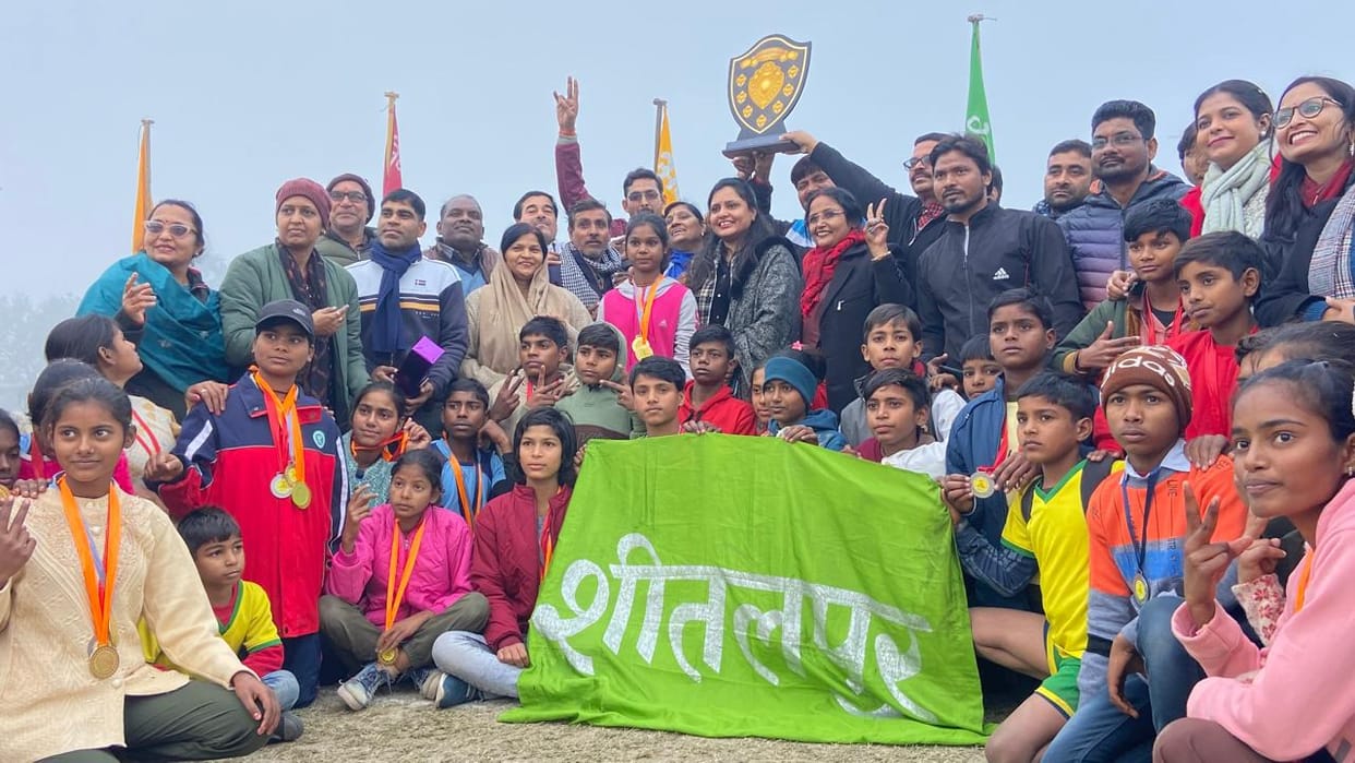 Block Sheetalpur champion in district level children's sports